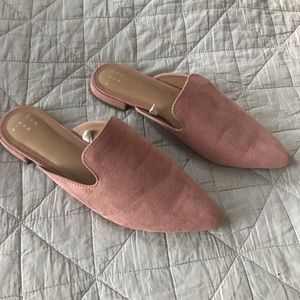 Suede Blush mules